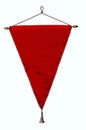 Stylish Red Pennant Or Flag Isolated Over White