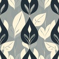 Outline Leaf Artistic Textile Pattern Royalty Free Stock Photo