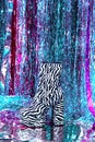 Stylish Retro disco platform zebra boots on party tinsel background. New year`s clubbing mood. Merry christmas. Holiday. Fashion Royalty Free Stock Photo