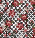 Stylish of retro red flowers and leaves on geometric 3d shape texture seamless pattern vectr EPS10, Design for fashion,fabric,web,