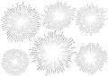 Stylish retro star burst explosion rays collection isolated coll Royalty Free Stock Photo