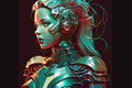 Stylish Robot: Vector Art Design with Ballgown and Diamonds