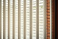 Stylish room enhancement Close up view of vertical blinds decoration