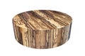 Stylish round coffee table of plywood and Black Ofram veneer