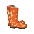 Stylish rubber boots icon, cartoon style