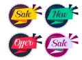 Stylish sale and offers labels set