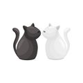 Stylish salt and pepper in the form of cats. Vector illustration.