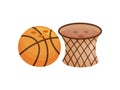 Stylish salt and pepper shaker in the form of a basketball ring and ball. Vector illustration.