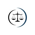 a stylish scales of justice logo design vector for law lirm law Office and lawyer services Royalty Free Stock Photo