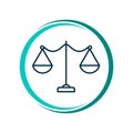 A stylish scales of justice logo design vector for law Royalty Free Stock Photo