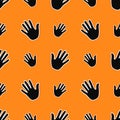 Stylish seamless pattern of handprints shadows Royalty Free Stock Photo