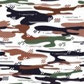 Stylish Seamless pattern modern Camouflage with stripe and geo