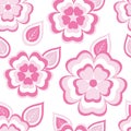 Stylish seamless pattern with sakura and leaves