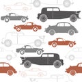 Stylish seamless pattern with set of retro cars Royalty Free Stock Photo