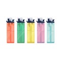 Stylish set of colored lighters Royalty Free Stock Photo