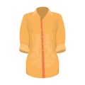 Stylish shirt for women. Women dressed in ceremonial clothes. Woman clothes single icon in cartoon style