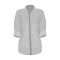 Stylish shirt for women. Women dressed in ceremonial clothes. Woman clothes single icon in monochrome