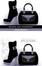 Stylish shoes and handbags. Banner for design