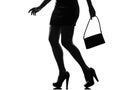 Stylish silhouette woman legs walking Royalty Free Stock Photo