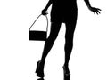 Stylish silhouette woman legs walking Royalty Free Stock Photo