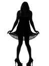 Stylish silhouette woman showing her legs Royalty Free Stock Photo