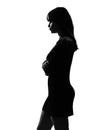 Stylish silhouette woman sullen sulking