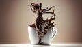 Stylish and sinful illustration of a hot chocolate with milk and cream - made with generative AI