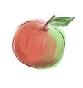 Stylish sketch of a beautiful appetizing healthy fresh fruit Apple