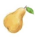 stylish sketch of a beautiful appetizing healthy fresh fruit pear