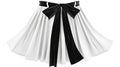 Elegance in Monochrome: Black and White Skirt With Chic Bow