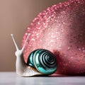 A stylish snail in a sequined ballgown, ready for a formal dance5