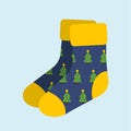 Stylish socks with print Royalty Free Stock Photo