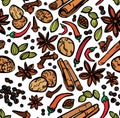 Stylish Spices Seamless Background