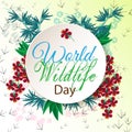 Stylish square banner for World Wildlife day Royalty Free Stock Photo