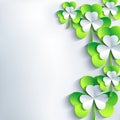 Stylish St. Patrick's day card with grey and green leaf clover Royalty Free Stock Photo