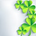 Stylish St. Patricks day card with leaf clover