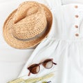 Stylish straw hat helps you on a hot summer vacation