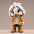 Stylish 3d Cartoon: Happy Donald In Fall Fashion With Zbrush And Blender