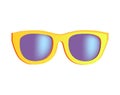 Stylish Sunglasses in Bright Yellow Plastic Rim Royalty Free Stock Photo