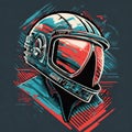 Stylish t-shirt and apparel trendy design with glitchy flight helmet, typography, print Royalty Free Stock Photo
