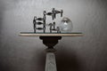 Stylish table with abstract sculpture