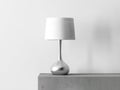 Stylish table lamp in white room Royalty Free Stock Photo