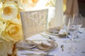 Stylish table sitting arrangement ready for a formal event or fine dining Royalty Free Stock Photo