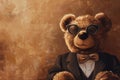 Stylish Teddy Bear in Suit, Artistic Portrait Concept Royalty Free Stock Photo