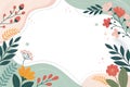 A colorful, hand-drawn floral border frames a blank space, perfect for greetings and invitations. Royalty Free Stock Photo
