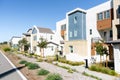 Stylish terraced houses in a housing development on a sunny day Royalty Free Stock Photo