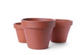 Stylish terracotta flower pots isolated Royalty Free Stock Photo