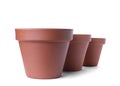 Stylish terracotta flower pots isolated Royalty Free Stock Photo