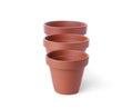 Stylish terracotta flower pots isolated Royalty Free Stock Photo