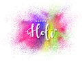 Stylish text Happy Holi on color splash background.